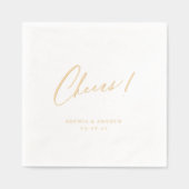 Elegante moderne cheer script minimalistische brui folie servetten (Voorkant)