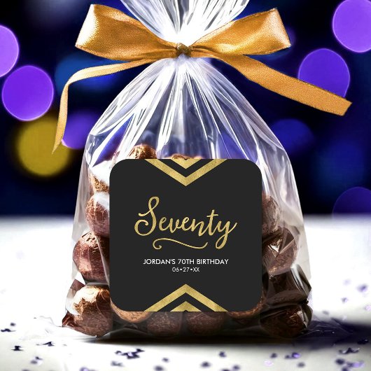 Elegante moderne Chevron geometrische 70e verjaard Vierkante Sticker