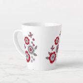 Elegante Moderne Chic Bloem Latte Mok (Linkerhoek)