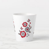 Elegante Moderne Chic Bloem Latte Mok (Voorkant)
