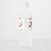Elegante Moderne Chic Bloem Waterfles Etiket (Achterkant)