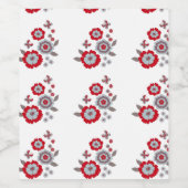 Elegante Moderne Chic Bloem Wijn Etiket (Enkel label)