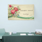 Elegante Moderne Chic Bloemen Spandoek (Beurs)