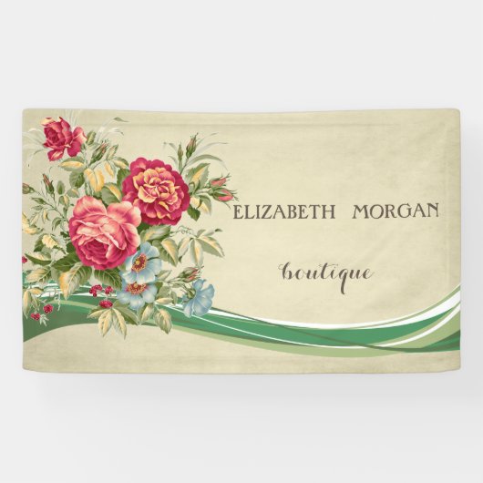Elegante Moderne Chic Bloemen Spandoek (Horizontaal)