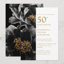 Elegante moderne chic bloemige 50ste verjaardag