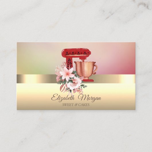Elegante Moderne Chic Bloemmixer Visitekaartje (Voorkant)