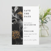 Elegante moderne chic botanische bloemige trouwdag save the date (Staand voorkant)