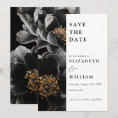 Elegante moderne chic botanische bloemige trouwdag save the date (Voorkant / Achterkant)