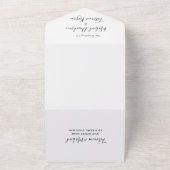 elegante moderne chic calligraphy trouwfoto all in one uitnodiging (Buitenkant)