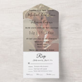 elegante moderne chic calligraphy trouwfoto all in one uitnodiging (Binnen)