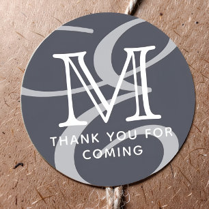 Elegante Moderne Chic Dubbel Monogram Bedankt Ronde Sticker