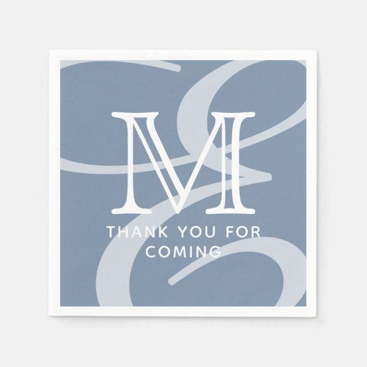 Elegante Moderne Chic Dubbel Monogram Bedankt Servet (Voorkant)