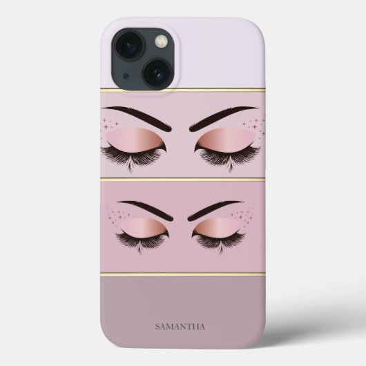 Elegante Moderne Chic Gestreepte, Wimpers Case-Mate iPhone Case (Achterkant)