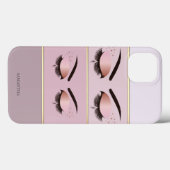 Elegante Moderne Chic Gestreepte, Wimpers Case-Mate iPhone Case (Achterkant (horizontaal))