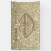 Elegante moderne chic glitterige bokeh,lippen spandoek (Verticaal)