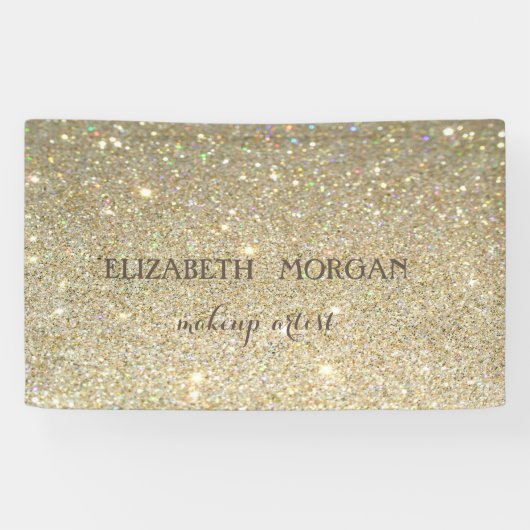 Elegante Moderne Chic Glitterige Bokeh, Spandoek (Horizontaal)