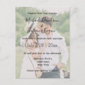 elegante moderne chic handschrift huwelijksfoto uitnodiging briefkaart (Voorkant)