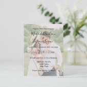 elegante moderne chic handschrift huwelijksfoto uitnodiging briefkaart (Staand voorkant)