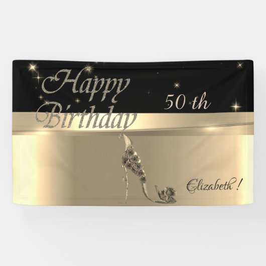 Elegante Moderne Chic ,Luminescente,Bloemen Hoge H Spandoek (Horizontaal)