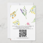 Elegante moderne chic QR-code trouw met wilde bloe Kaart (Achterkant)