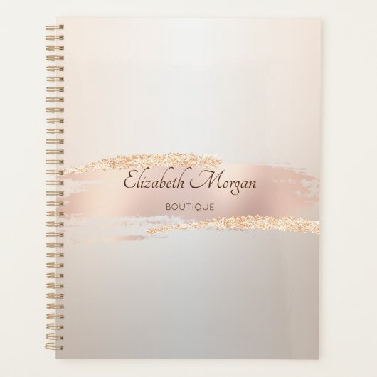 Elegante moderne, chic roze gouden kwaststreek planner (Voorkant)
