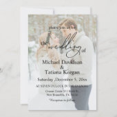 Elegante Moderne Chic Script 5 Foto Bruiloft Kaart (Voorkant)