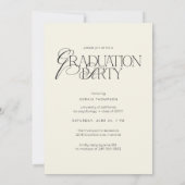 Elegante moderne chic typografie foto afstuderen kaart (Achterkant)
