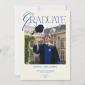 Elegante moderne chic typografie foto afstuderen kaart (Voorkant)