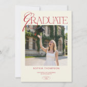 Elegante moderne chic typografie foto afstuderen kaart (Voorkant)