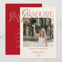 Elegante moderne chic typografie foto afstuderen kaart