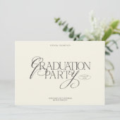 Elegante moderne chic typografie foto afstuderen kaart (Staand voorkant)