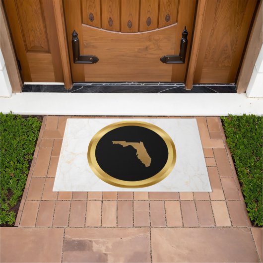 Elegante moderne chic zwart en goud Florida thema  Deurmat (Buiten)