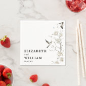 Elegante moderne Chinoiserie bloementuin bruiloft Servet (Insitu)