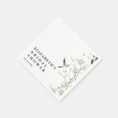 Elegante moderne chinoiserie bloemige bruiloftsdou servet (Hoek)