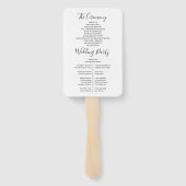 Elegante moderne Chinoiserie Floral bruiloft progr Handwaaier (Achterkant)