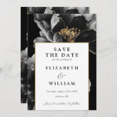 Elegante moderne chique bloemenbruiloft save the date (Voorkant / Achterkant)