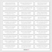 Elegante Moderne Chique Bruiloft Gast Namen Adres Sticker (Vel)