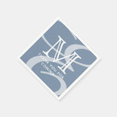 Elegante Moderne Chique Dubbel Monogram Hartelijk Servet (Hoek)