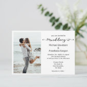 Elegante moderne chique script minimale foto bruil kaart (Staand voorkant)