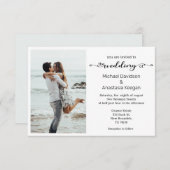 Elegante moderne chique script minimale foto bruil kaart (Voorkant / Achterkant)