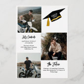 Elegante moderne chique typografie afstudeerfeest folie uitnodiging (Achterkant)