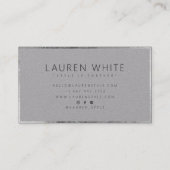 Elegante moderne chique zilveren minimalistische g visitekaartje (Achterkant)