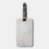 Elegante moderne cirkel goud, wit opaal bagagelabel (Achterkant verticaal)