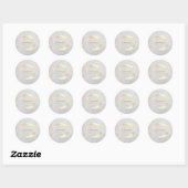 Elegante Moderne Cirkel Goud, Witte Opal Ronde Sticker (Vel)