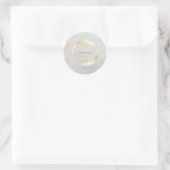 Elegante Moderne Cirkel Goud, Witte Opal Ronde Sticker (Tas)