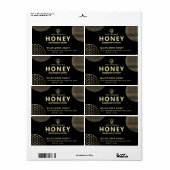 Elegante moderne cirkels gouden honingbij honing etiket (Full Sheet)