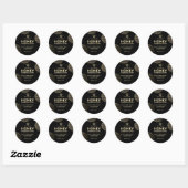 Elegante moderne cirkels gouden honingbij honing ronde sticker (Vel)
