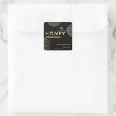 Elegante moderne cirkels gouden honingbij honing vierkante sticker (Tas)