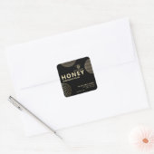 Elegante moderne cirkels gouden honingbij honing vierkante sticker (Envelop)