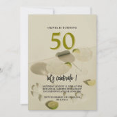 Elegante moderne cocktail 50e verjaardag uitnodigi kaart (Voorkant)